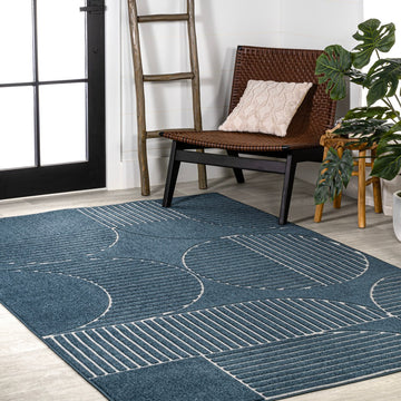Nordby Geometric Arch Scandi Striped Area Rug